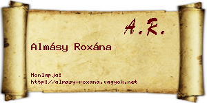 Almásy Roxána névjegykártya